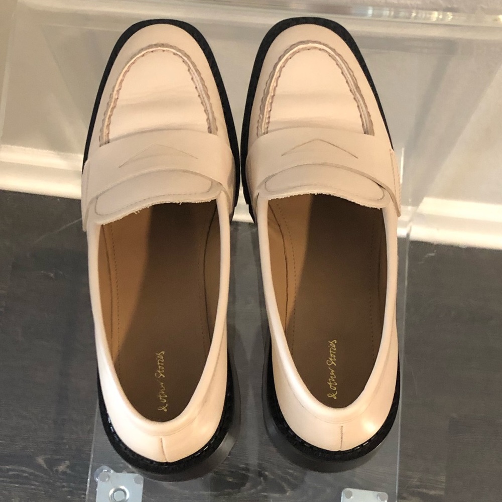 & Other Stories Heeled Leather Platform Loafers - Picture 7 of 12